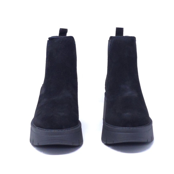 La Canadienne Haskell Black Suede Wedge Booties Waterproof - Picture 3 of 9